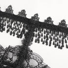 DEVIL FASHION Women's Gothic Puff Sleeved Flocking Mesh Sheer Shirt