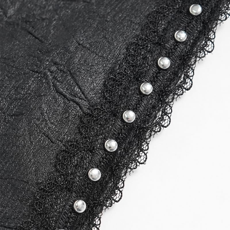 DEVIL FASHION Women's Gothic Rivet Evil Eye Lace-Trimmed Journal Cover