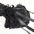 DEVIL FASHION Women's Gothic Rose Bowknot Lace-up Arm Sleeves Black