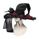DEVIL FASHION Women's Gothic Rose Bowknot Witch Hat