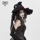 DEVIL FASHION Women's Gothic Rose Bowknot Witch Hat