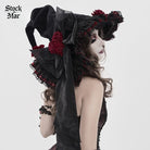 DEVIL FASHION Women's Gothic Rose Bowknot Witch Hat