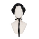 DEVIL FASHION Women's Gothic Rose Lace Ruffled  Headwear Black