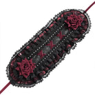 DEVIL FASHION Women's Gothic Rose Lace Ruffled  Headwear Black-Red