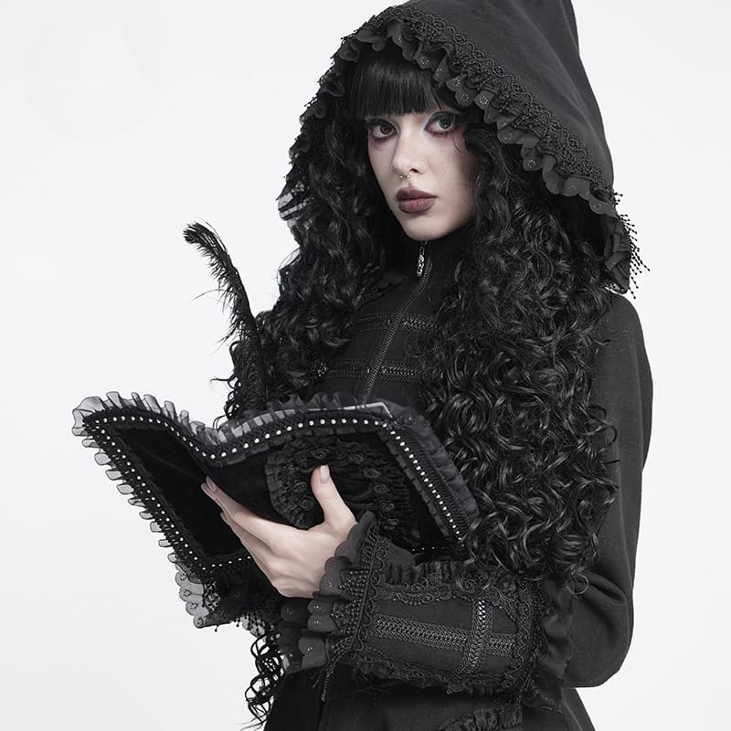 DEVIL FASHION Women's Gothic Rose Lace-Trimmed Journal Cover