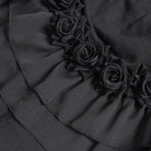 DEVIL FASHION Women's Gothic Rose Ruffle High Low Hem Skirt