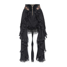 DEVIL FASHION Women's Gothic Rose Ruffle High Low Hem Skirt