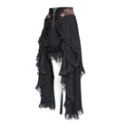 Women's Gothic Rose Ruffle High Low Hem Skirt - Punk Design
