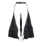 DEVIL FASHION Women's Gothic Ruffled Buckle Long Overskirts