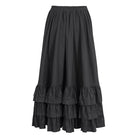 DEVIL FASHION Women's Gothic Ruffled Buckle Long Overskirts
