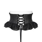 DEVIL FASHION Women's Gothic Ruffled Buckle Straps Lace-up Girdle