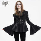 DEVIL FASHION Women's Gothic Ruffled Collar Flared Sleeved Jacket