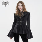 DEVIL FASHION Women's Gothic Ruffled Collar Flared Sleeved Jacket