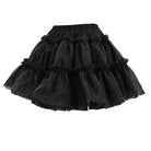 DEVIL FASHION Women's Gothic Ruffled Mesh Bubble Short Skirt