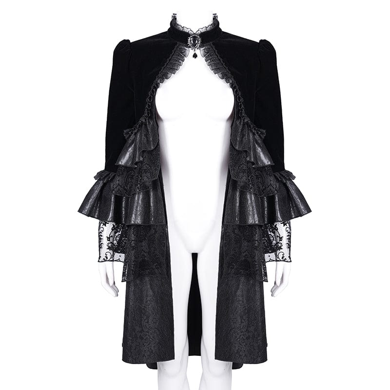 DEVIL FASHION Women's Gothic Ruffled Mesh Lace Jacket