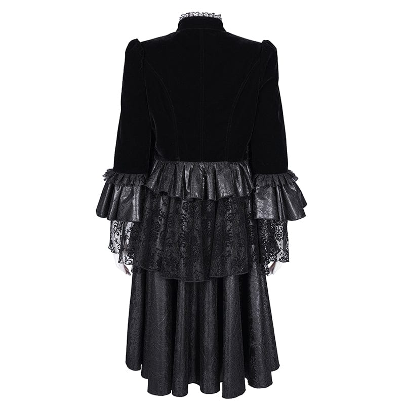 DEVIL FASHION Women's Gothic Ruffled Mesh Lace Jacket