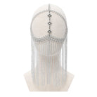 DEVIL FASHION Women's Gothic Skull Tassel Chained Headwear