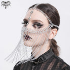 DEVIL FASHION Women's Gothic Skull Tassel Chained Headwear