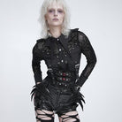 DEVIL FASHION Women's Gothic Spiked Evil Eyes Girdle