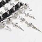 DEVIL FASHION Women's Gothic Spiked Skull Choker Necklace
