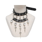 DEVIL FASHION Women's Gothic Spiked Skull Choker Necklace