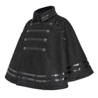 DEVIL FASHION Women's Gothic Spiked Stand Collar Asymmetrical Slanted Placket Cloak
