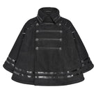 DEVIL FASHION Women's Gothic Spiked Stand Collar Asymmetrical Slanted Placket Cloak
