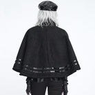DEVIL FASHION Women's Gothic Spiked Stand Collar Asymmetrical Slanted Placket Cloak