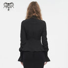DEVIL FASHION Women's Gothic Stand Collar Ruffled Shirt Black