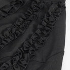 DEVIL FASHION Women's Gothic Stand Collar Ruffled Shirt Black