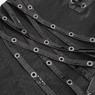 DEVIL FASHION Women's Gothic Strappy Side Slit Fitted Halterneck Dress