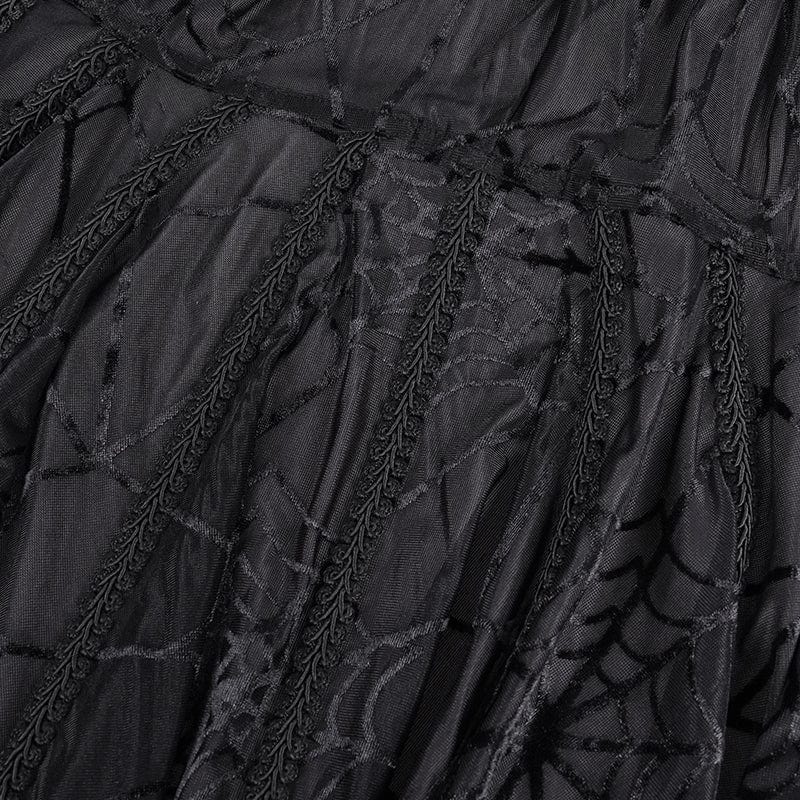 DEVIL FASHION Women's Gothic Tassels Strap Mesh Cape with Hood