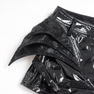 DEVIL FASHION Women's Punk Bat Buckle Straps Front Zipper Shorts