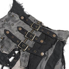 DEVIL FASHION Women's Punk Belts Slim Underbust Corsets With Ripped Skirt