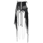 DEVIL FASHION Women's Punk Belts Slim Underbust Corsets With Ripped Skirt