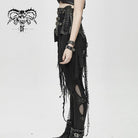 DEVIL FASHION Women's Punk Belts Slim Underbust Corsets With Ripped Skirt