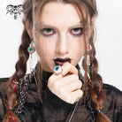 DEVIL FASHION Women's Punk Blue Eyeball Ring