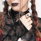 DEVIL FASHION Women's Punk Blue Eyeball Ring