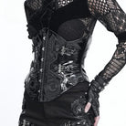 DEVIL FASHION Women's Punk Buckle-up Straps Lace-up Underbust Corset