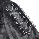 DEVIL FASHION Women's Punk Chain-Detailed Ripped Irregular Hooded Coat