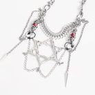DEVIL FASHION Women's Punk Chain Hexagram Fishbone Necklace