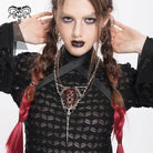 DEVIL FASHION Women's Punk Chain Red Pendant Necklace