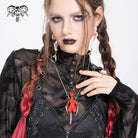 DEVIL FASHION Women's Punk Chain Weird Sci-fi Alien Necklace Red