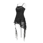 DEVIL FASHION Women's Punk Chained Spiked Asymmetric Tank Top