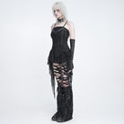 DEVIL FASHION Women's Punk Chained Spiked Asymmetric Tank Top