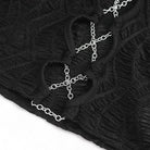 DEVIL FASHION Women's Punk Cutout Ruched Chain Jacket