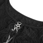 DEVIL FASHION Women's Punk Cutout Ruched Chain Jacket