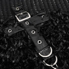 DEVIL FASHION Women's Punk Distressed Sheer Sweater with Hood and Chain