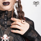 DEVIL FASHION Women's Punk Eyeball Ring with Thorns