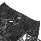 DEVIL FASHION Women's Punk Eyelet Buckle Straps Short Skirt